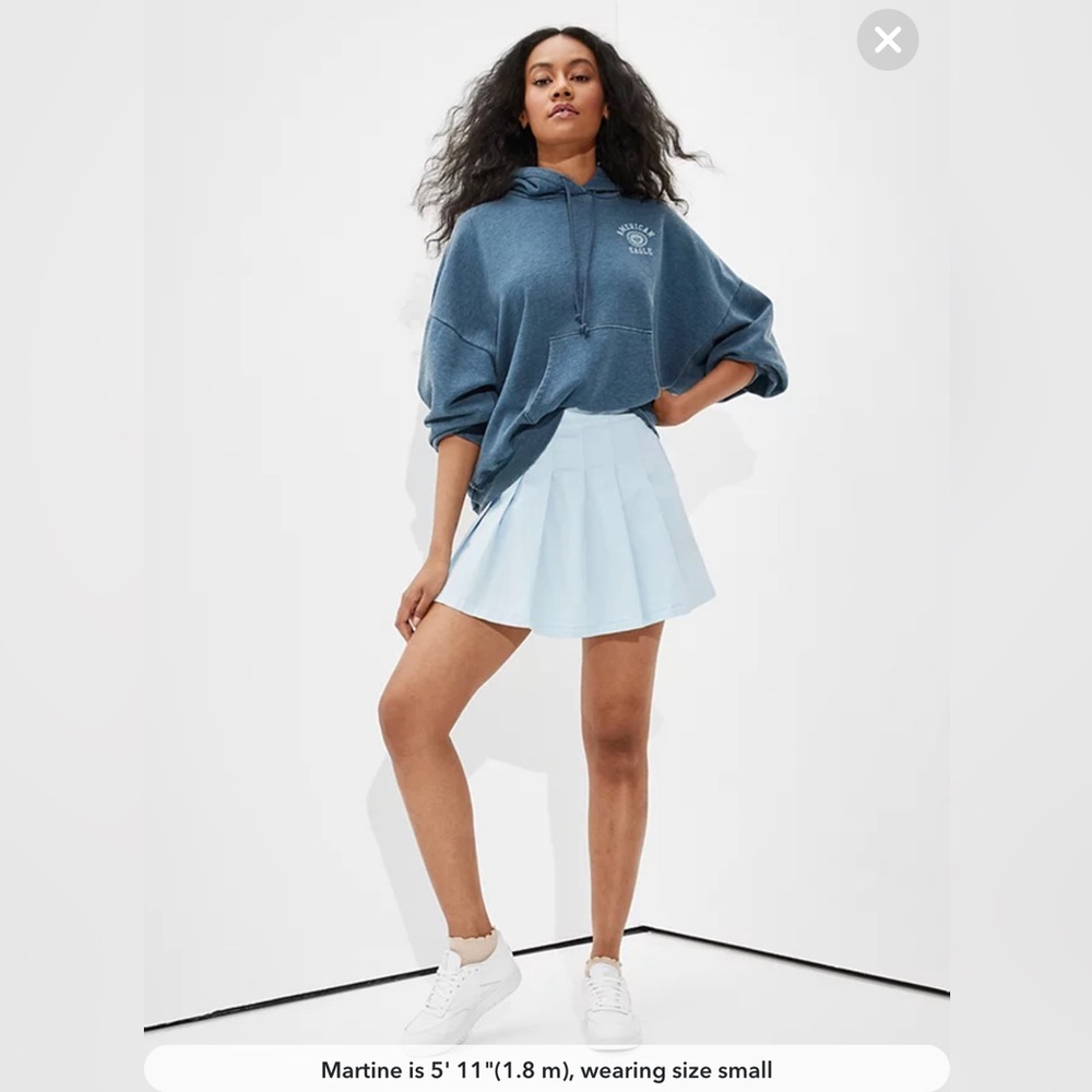 American Eagle - Super High Waisted Pleated Tennis Skirt light blue - 4